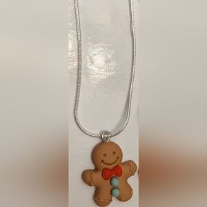Gingerbread Man Pendant Necklace